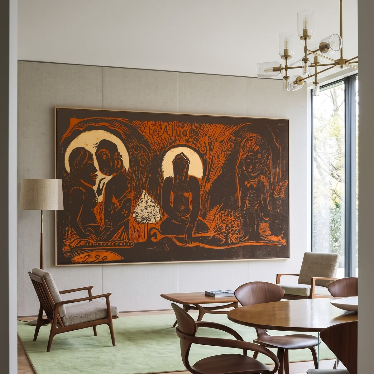 Paul Gauguin | Large Orange Brown Symbolist Wall Art | Te Atua