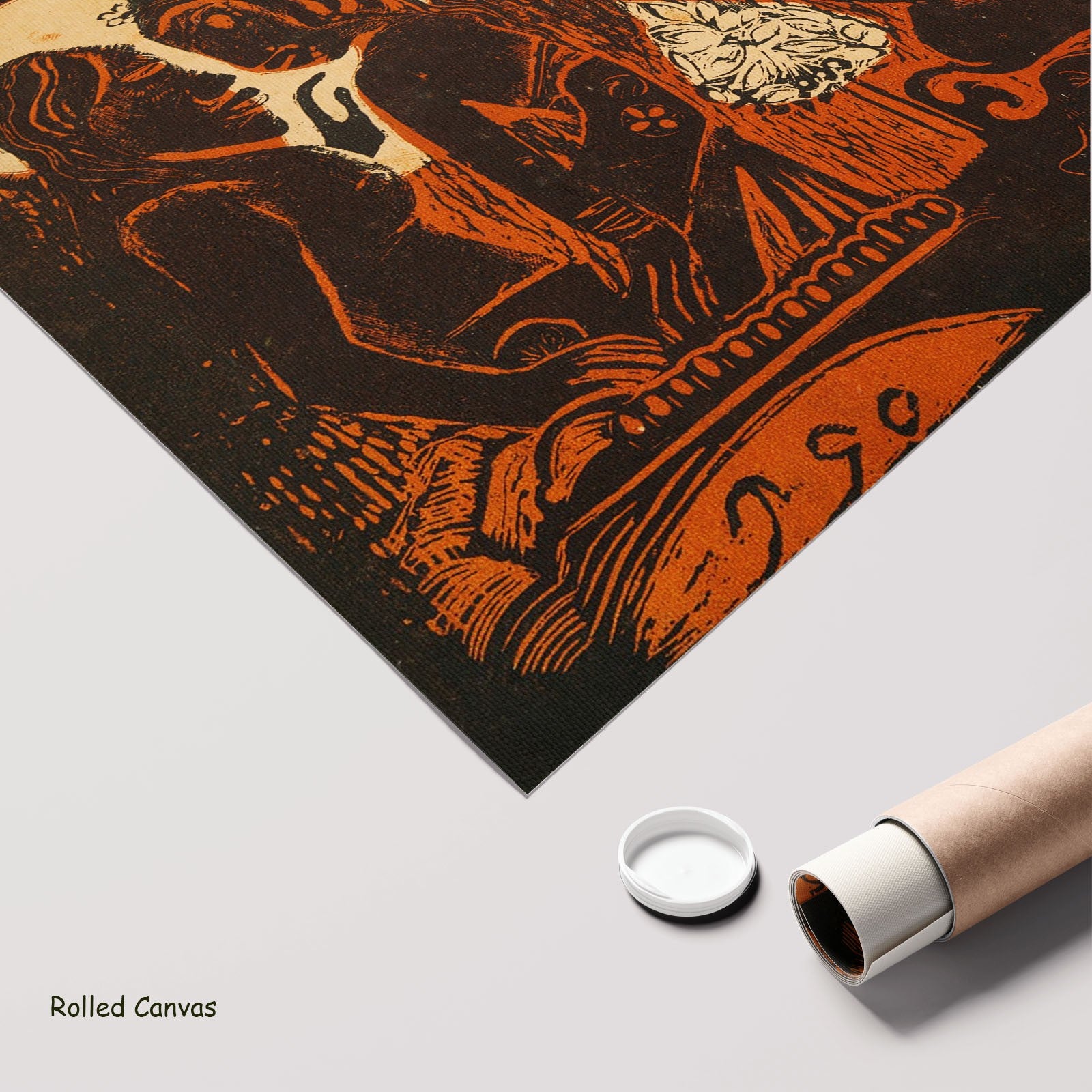 Te atua, from the Noa Noa by Paul Gauguin as a large rolled brown and orange Symbolist canvas print