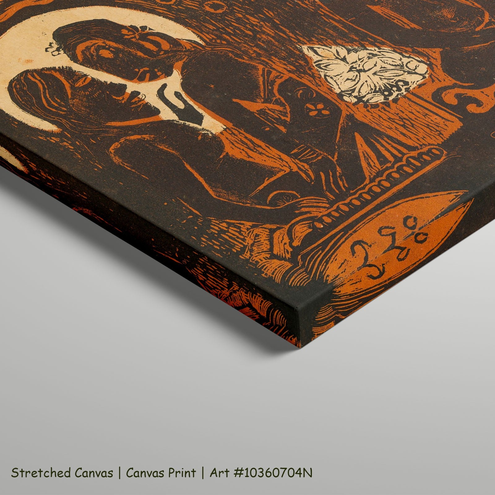 Te atua, from the Noa Noa by Paul Gauguin as a large stretched brown and orange Symbolist canvas print