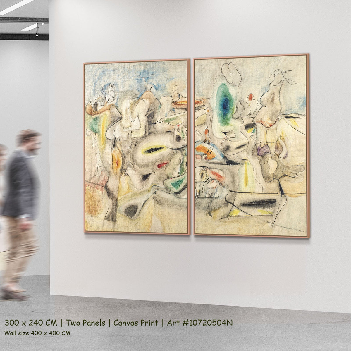 Good Afternoon, Mrs. Lincoln by Arshile Gorky as a large two-panel yellow and green Abstract canvas set