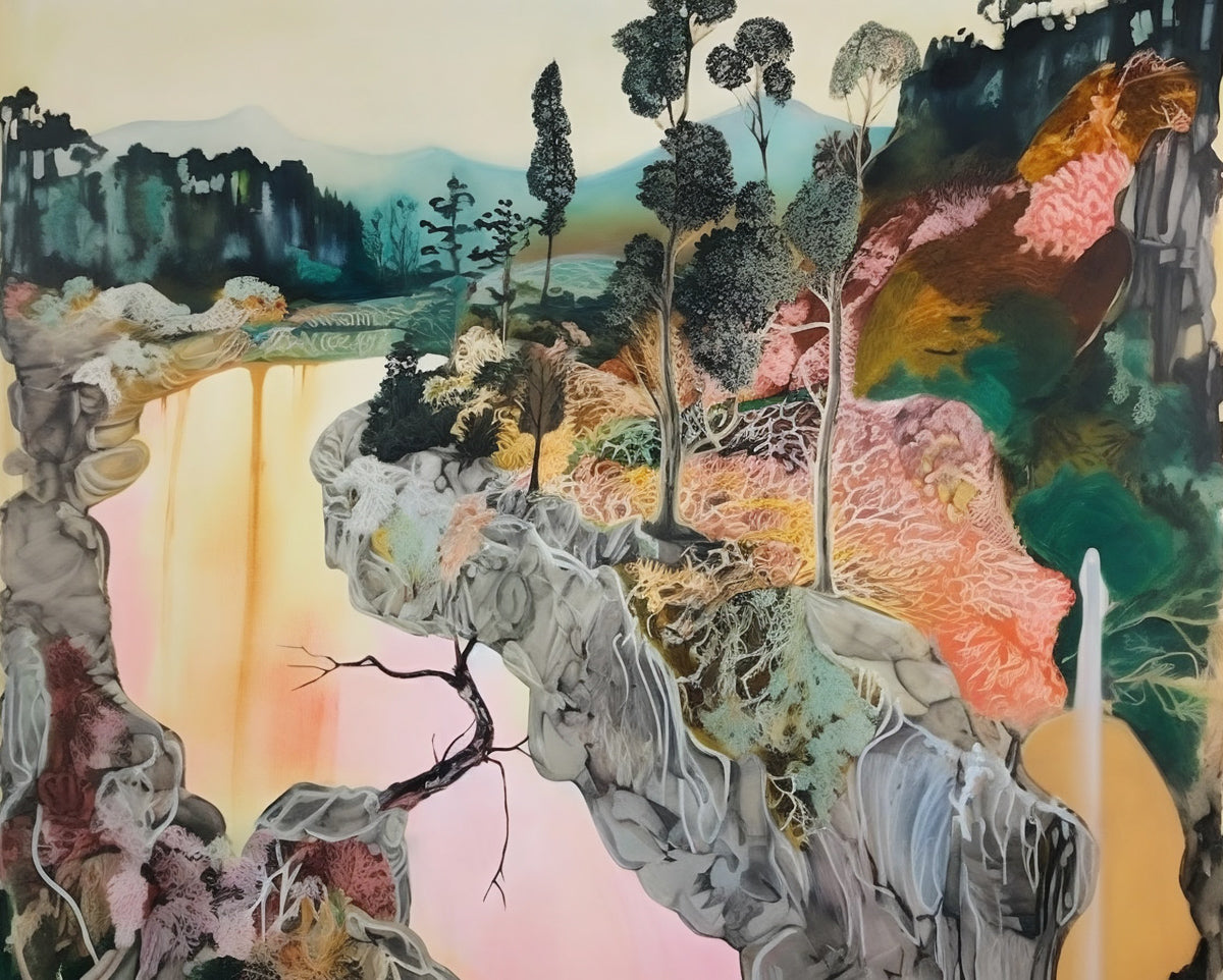 Abstract landscape painting of Victoria, Australia | Goulburn river #2337