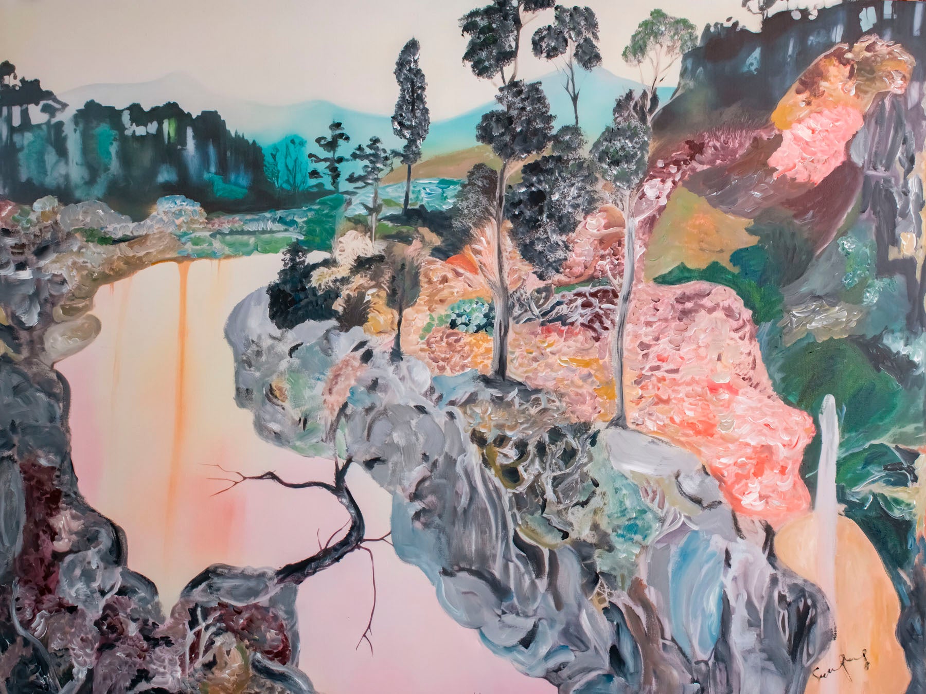 Beauty, pink, grey, green Limited Edition Print by Summer Jiang