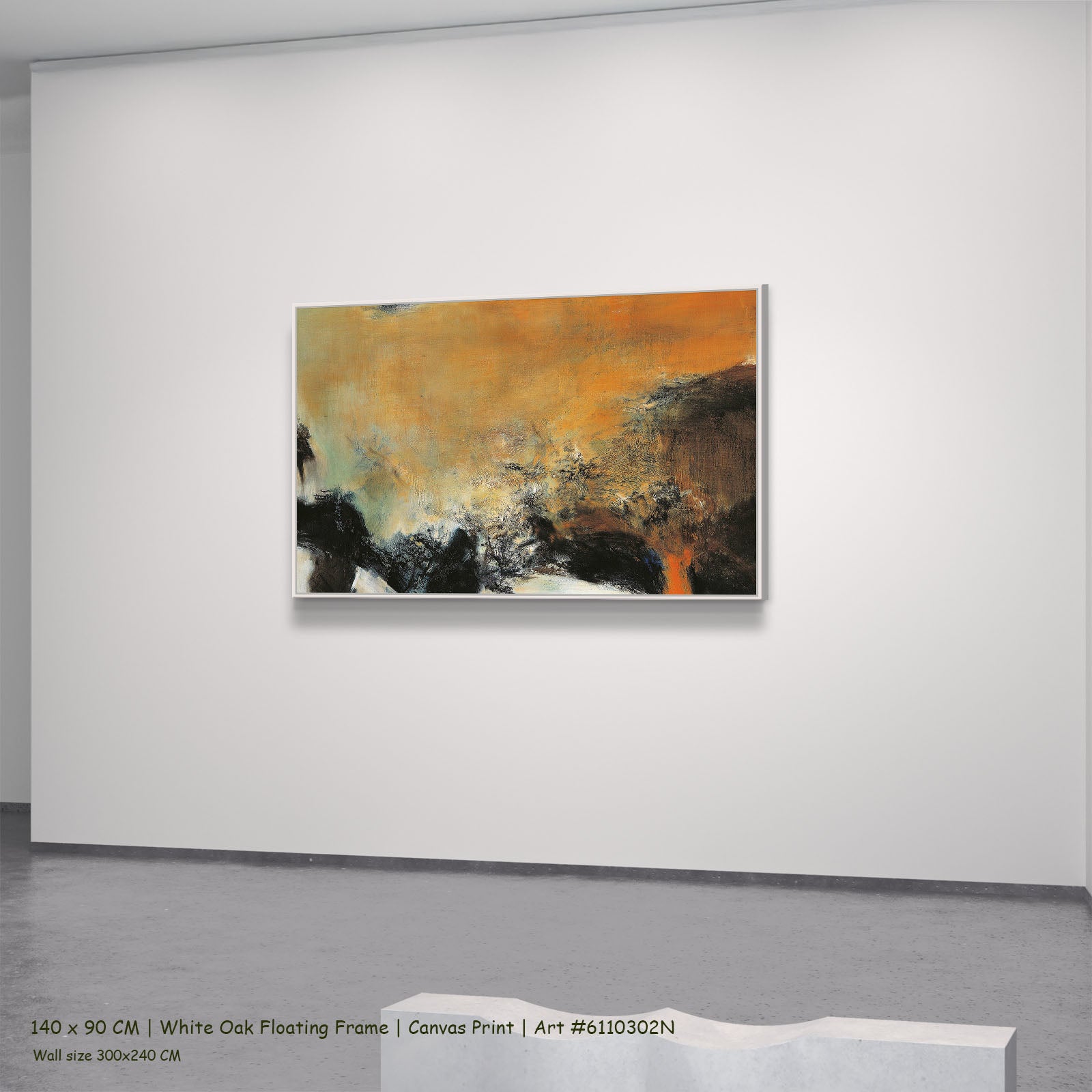 302N — white oak mockup, large canvas print
