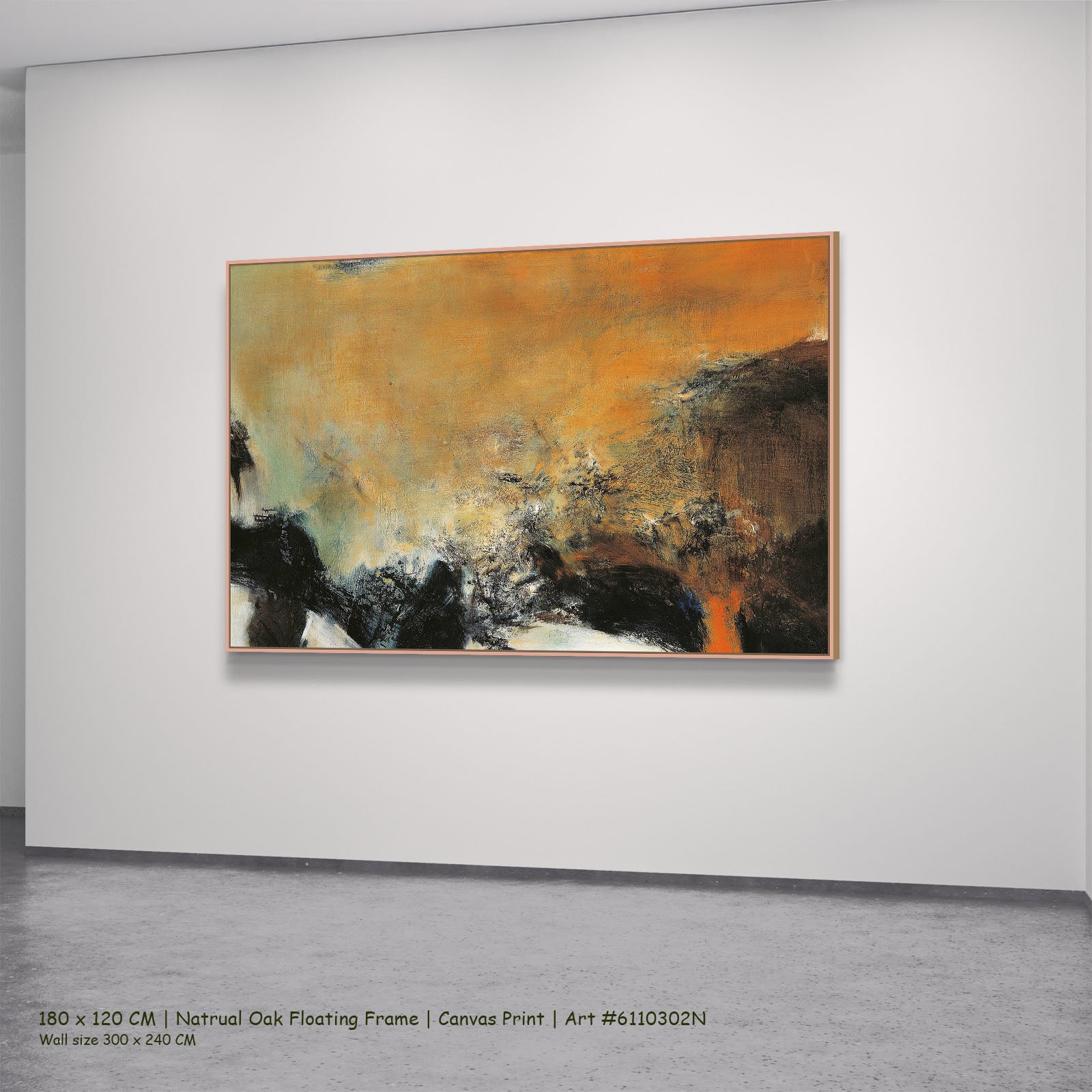 302N — natural oak mockup, large canvas print