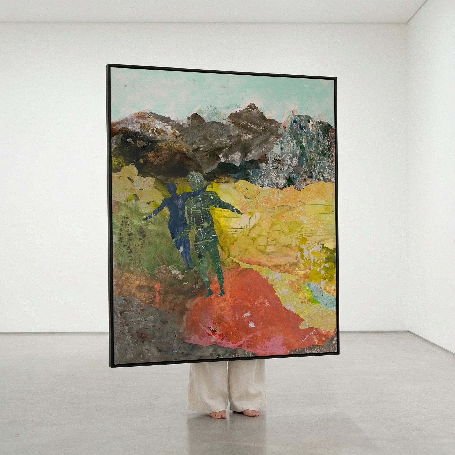 Path Becoming, yellow, grey, green, red Limited Edition Print by Summer Jiang