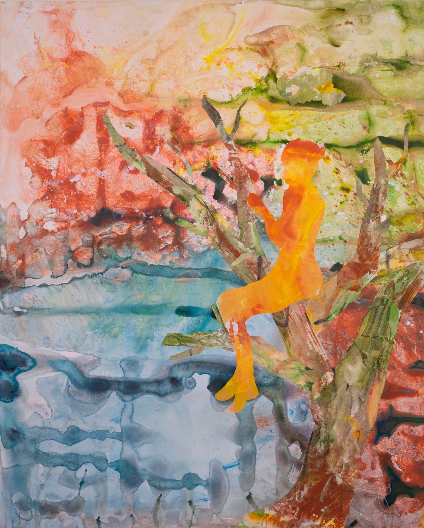 Golden Canopy, pink, green, orange, blue Limited Edition Print by Summer Jiang