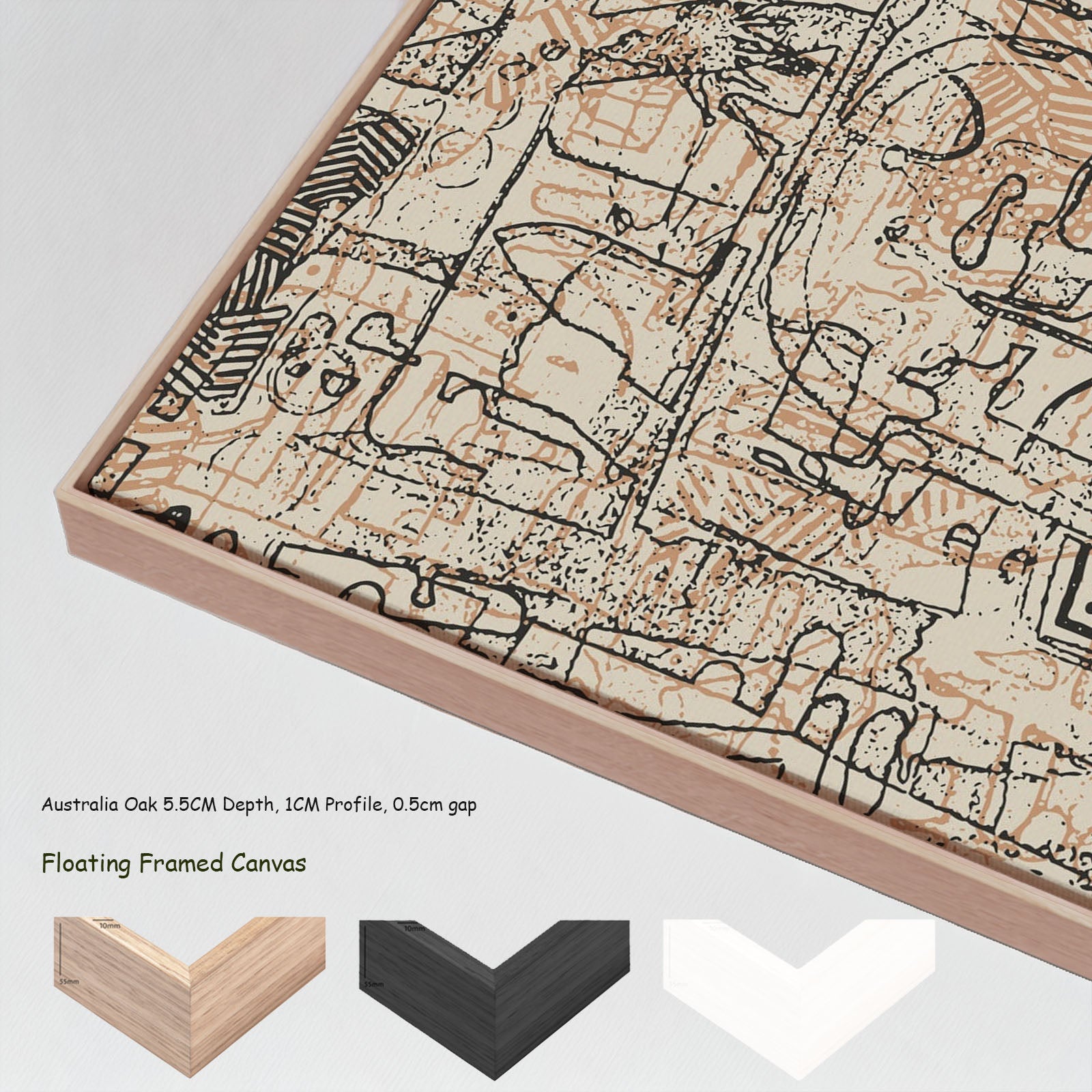 710N — floating frames mockup, large canvas print
