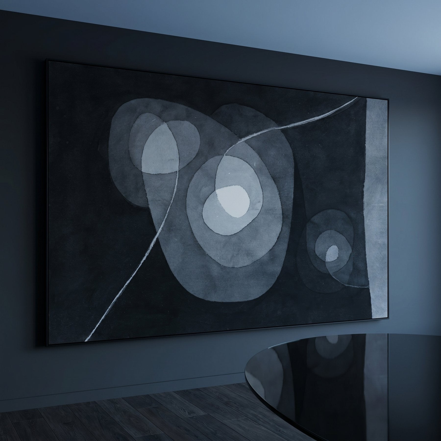 Spiral Screw Flowers II Botanical canvas wall art styled in a room setting by Paul Klee