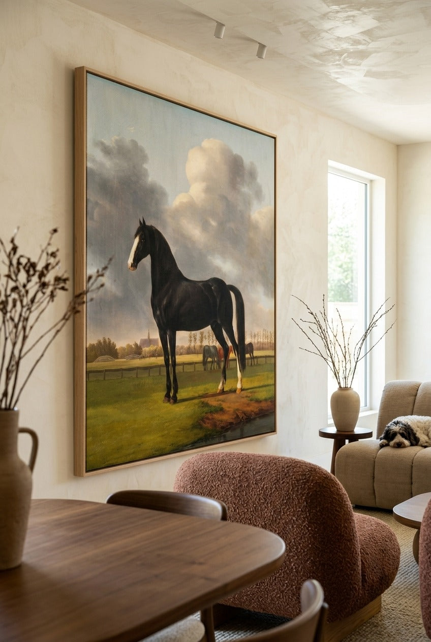 Anthony Oberman | Large Green Equestrian Canvas Wall Art | De Vlugge
