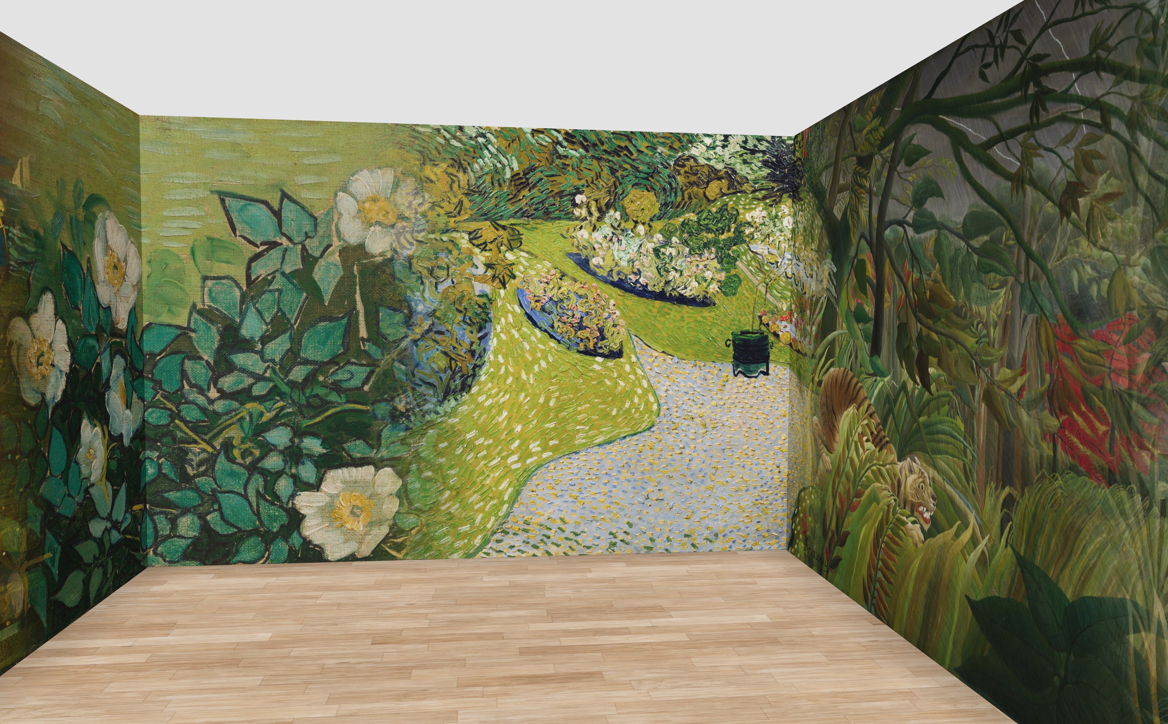 Forest Retreat Wall Mural — shown in a 12 m room at 270 cm ceiling