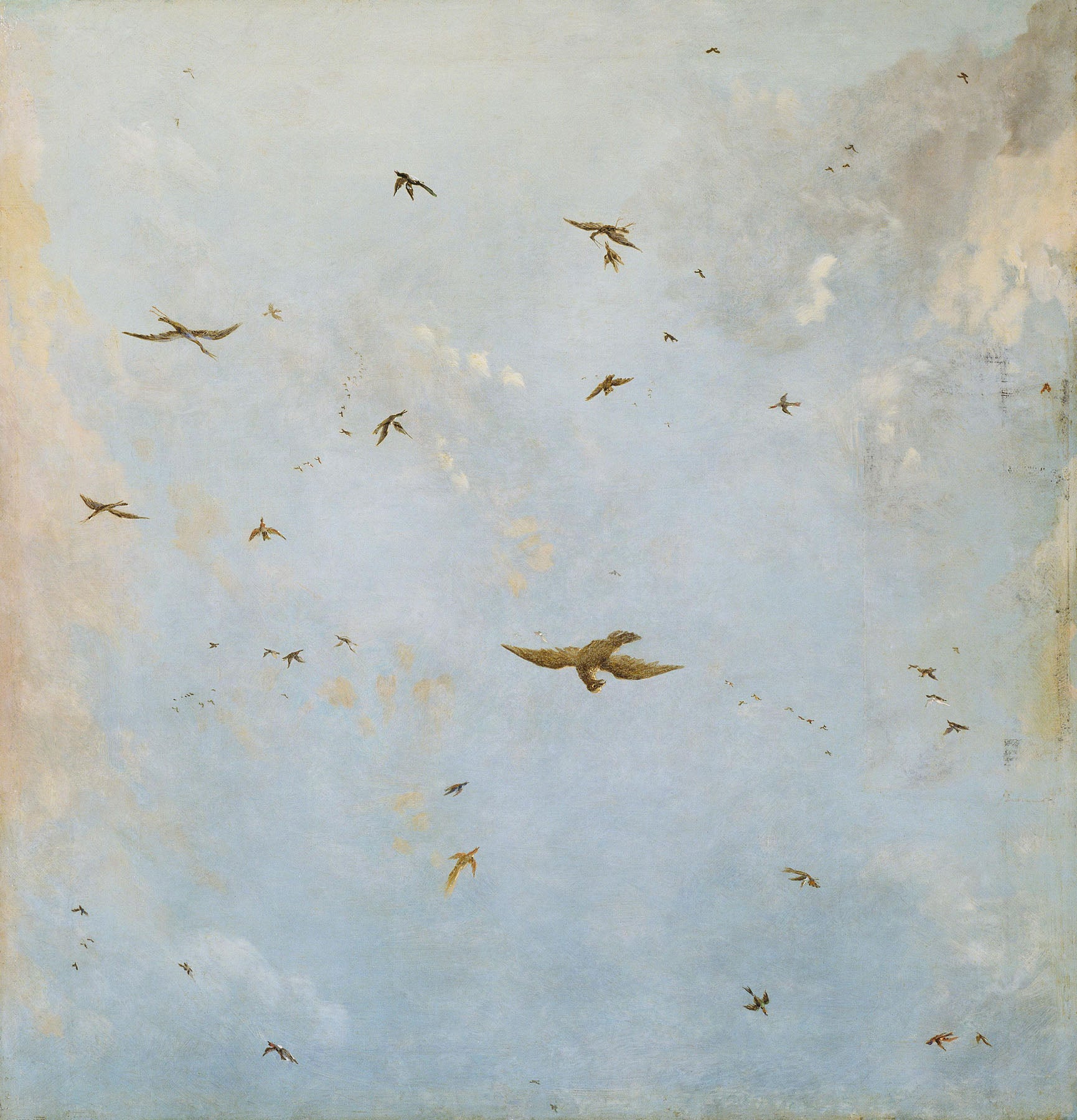 Ceiling Painting of a Cloudy Sky with Birds | Nicolaes Piemont | 80×100 to 240×300 CM — detail