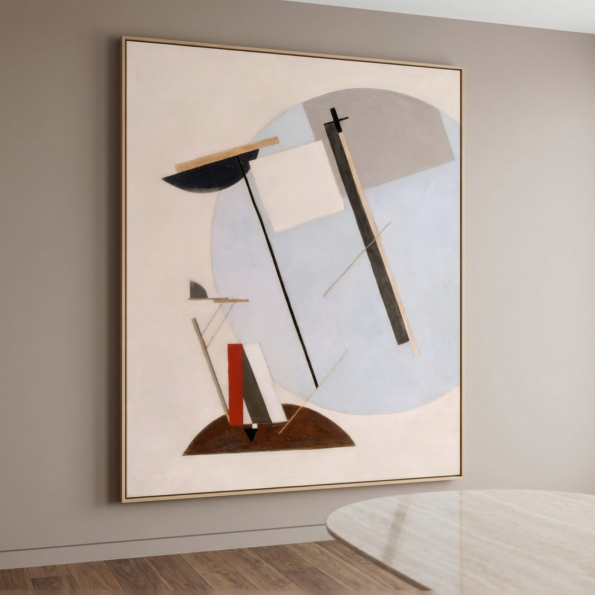 El Lissitzky | Large White Grey Abstract Canvas Wall Art | Proun 3A
