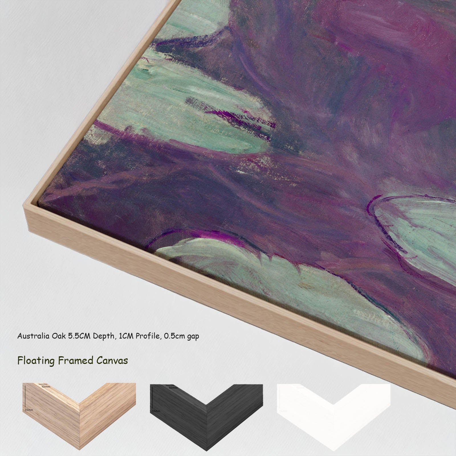 Water Lilies (Nymphéas) canvas wall art with floating frame options