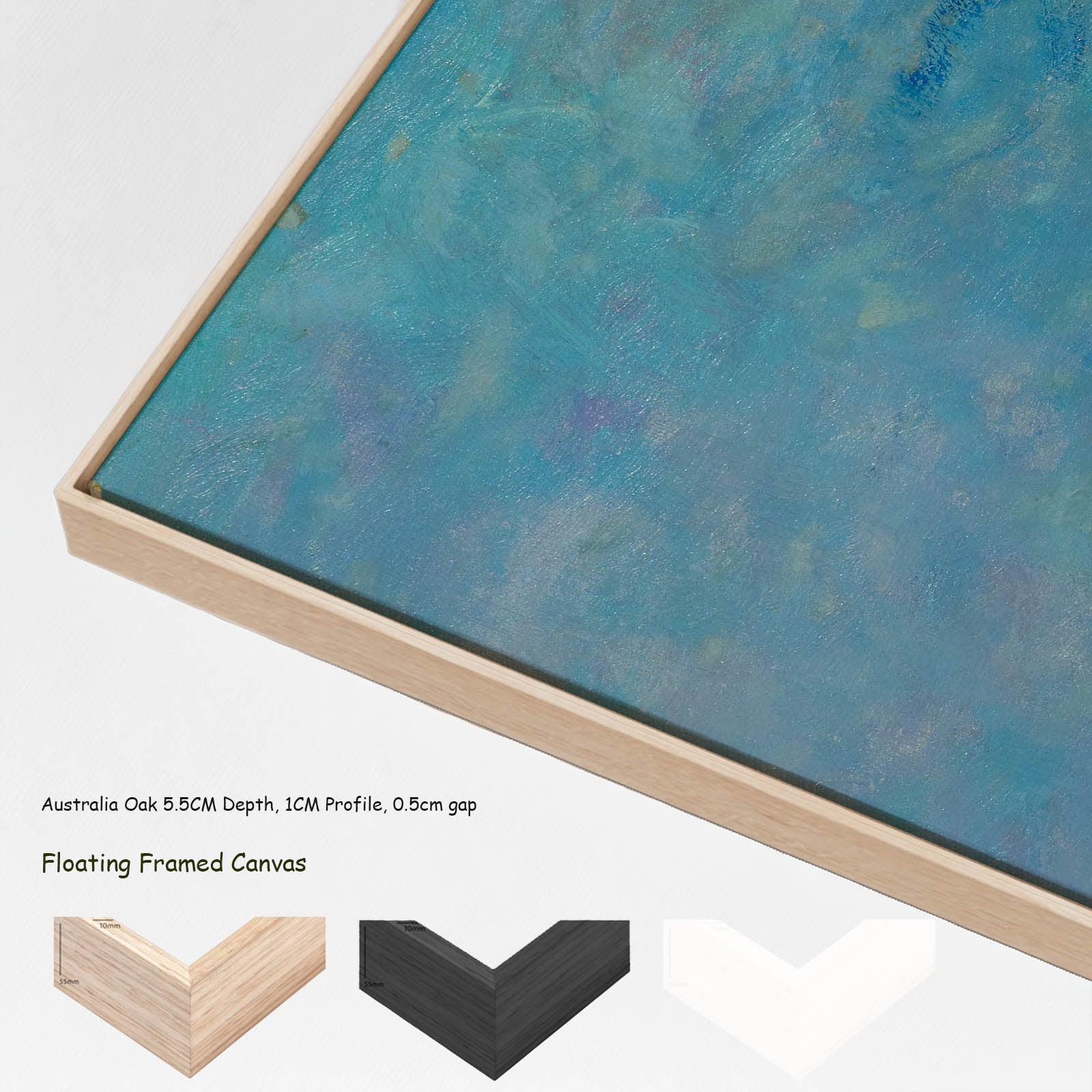 Wisteria canvas wall art with floating frame options