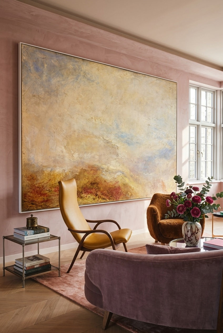 J.M.W. Turner | Large Yellow White Landscape Canvas Wall Art | Val d'Aosta