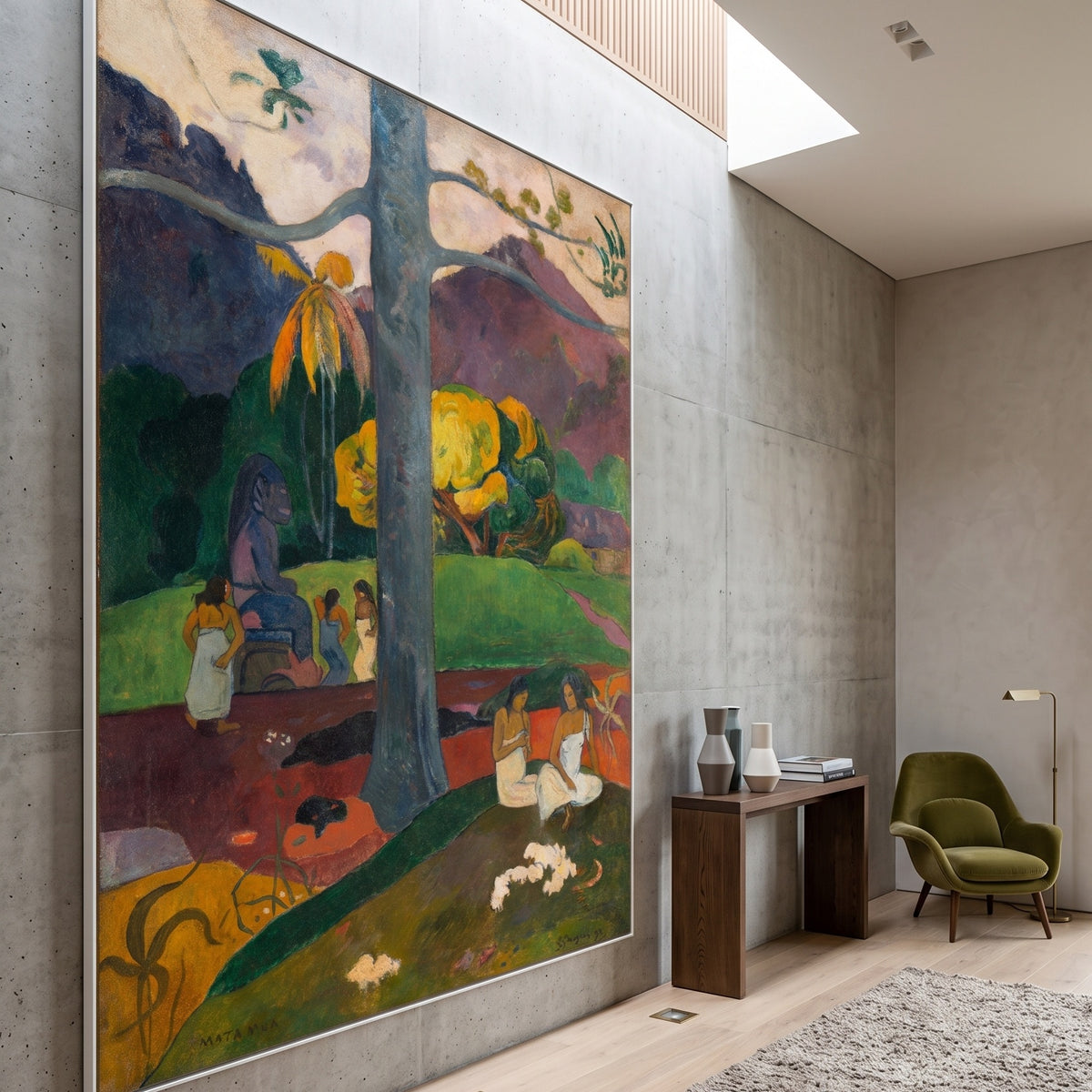 Paul Gauguin | Large Green Gold Impressionist Wall Art | Mata Mua