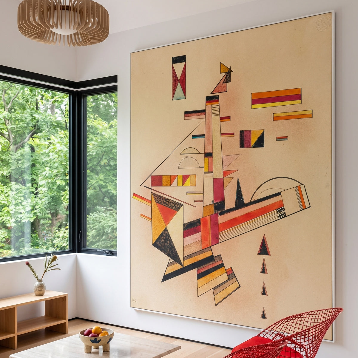 Wassily Kandinsky | Huge Orange Geometric Abstract Canvas Art | Ascending Structure