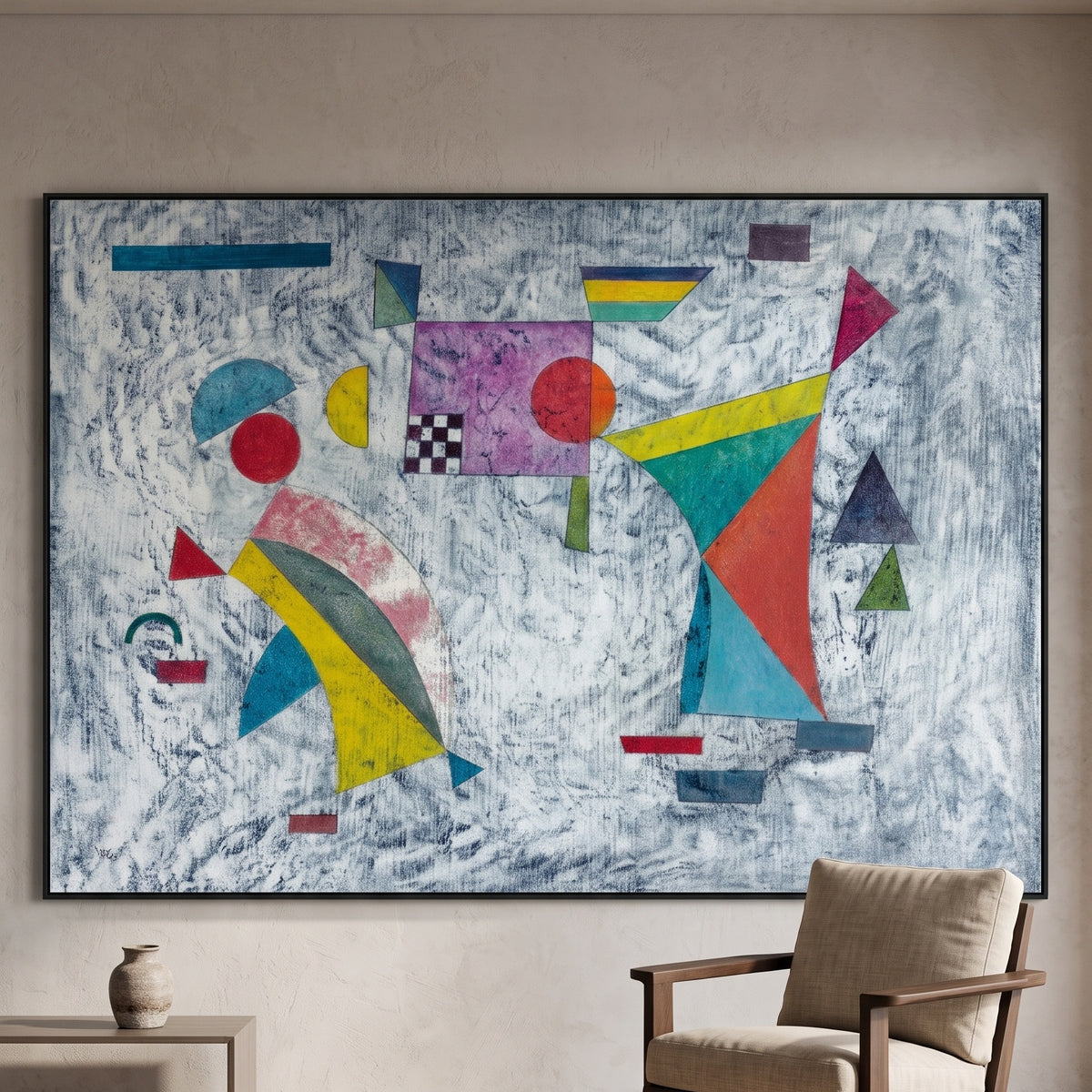 Wassily Kandinsky | Huge Abstract Wall Art | Grey Ground with Coloured