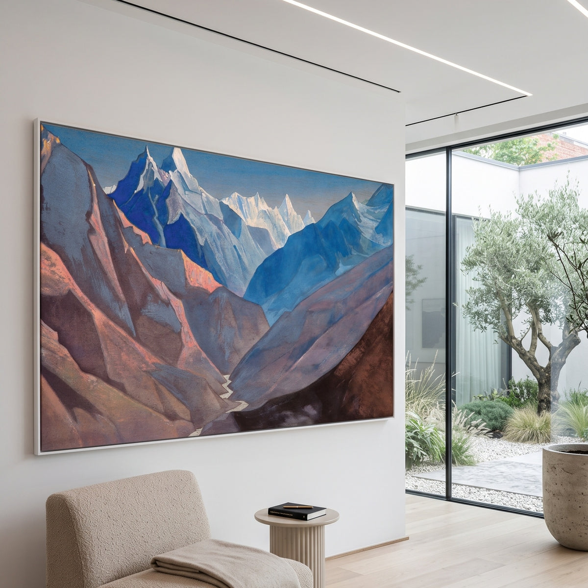 Nicholas Roerich | Huge Blue Symbolist Canvas Wall Art | Mount "M"