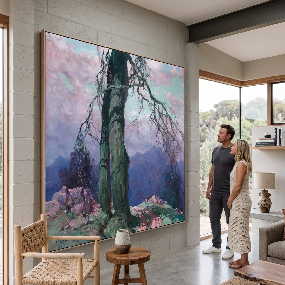 Stepan Kolesnikoff | Extra Large Green Canvas Print | Weathered Tree