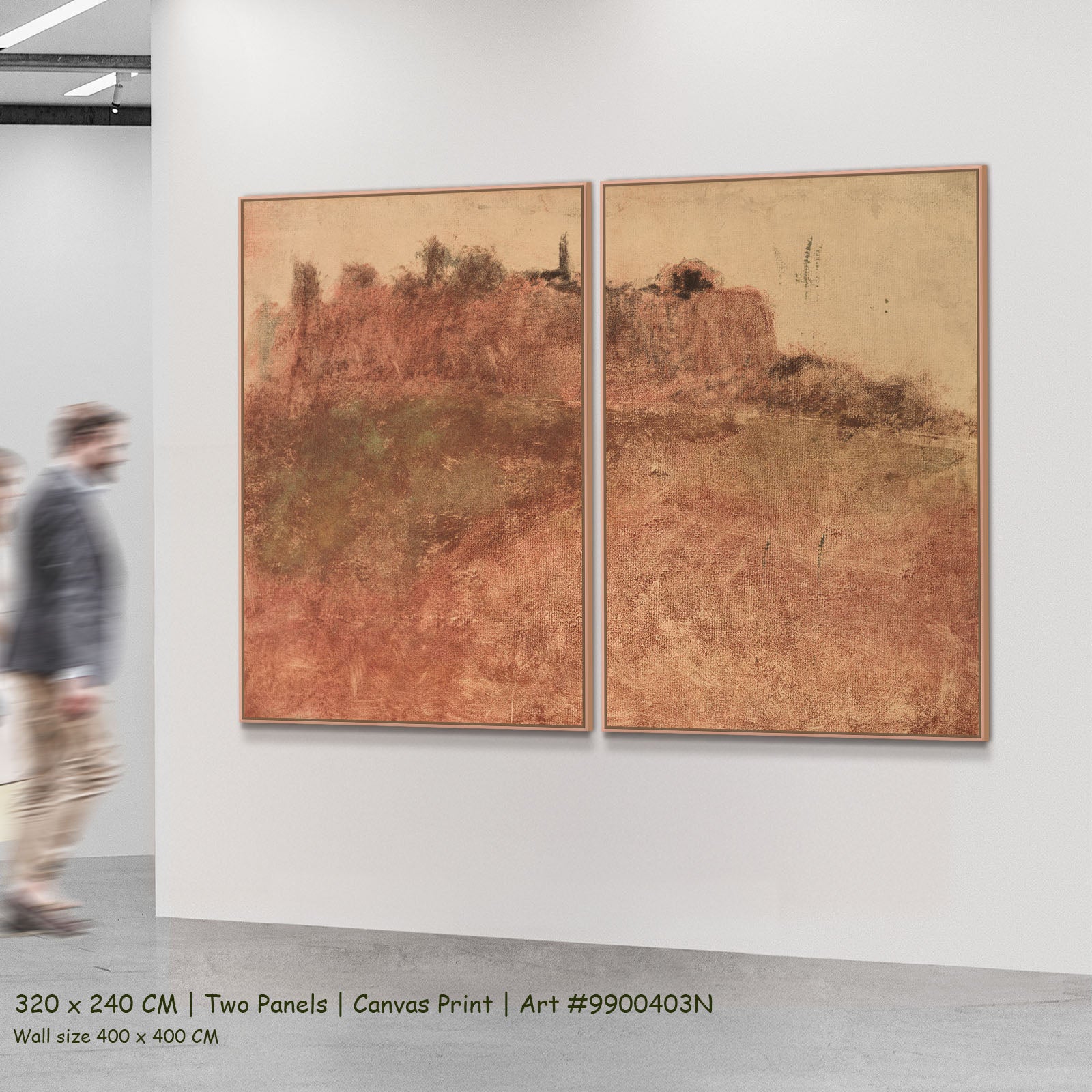 Estérel Village by Edgar Degas as a large two-panel orange and brown Landscape canvas set