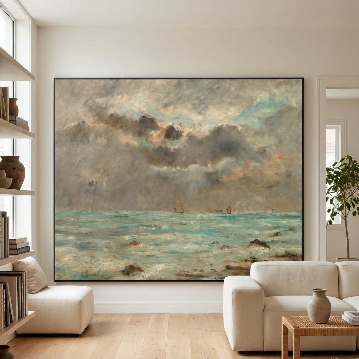 After Eugène Boudin | Giant Impressionist Canvas Art | Coast at Trouville