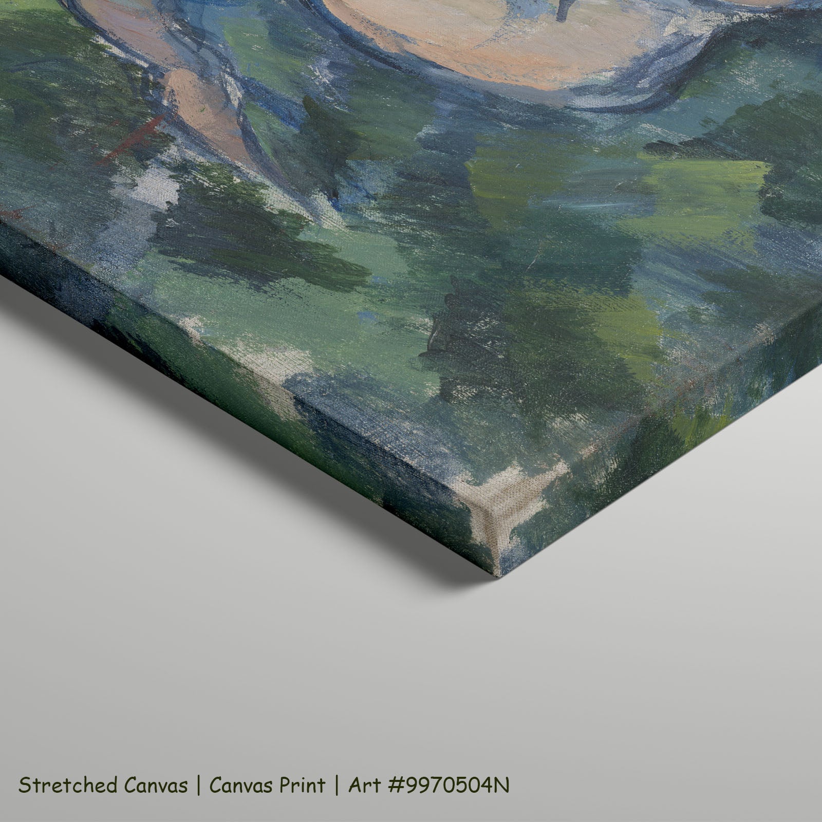 The Bathers by Paul Cezanne as a large stretched blue and green Impressionist canvas print