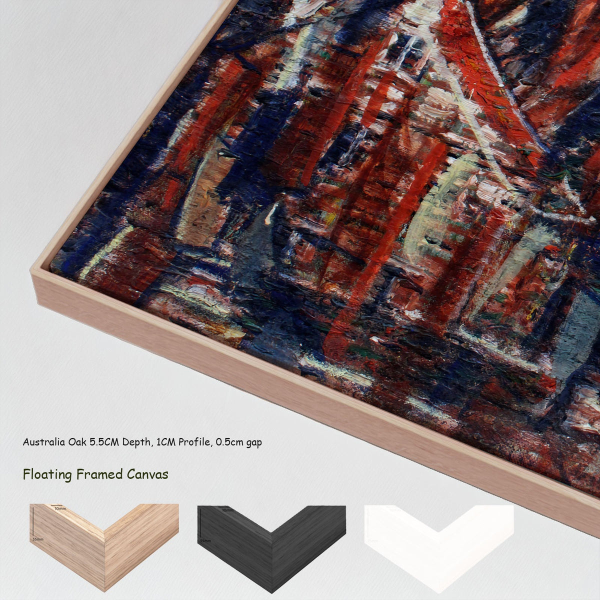 The Collegiate Church of St. Patrocli by Christian Rohlfs in a floating frame, large red and blue Expressionist canvas print