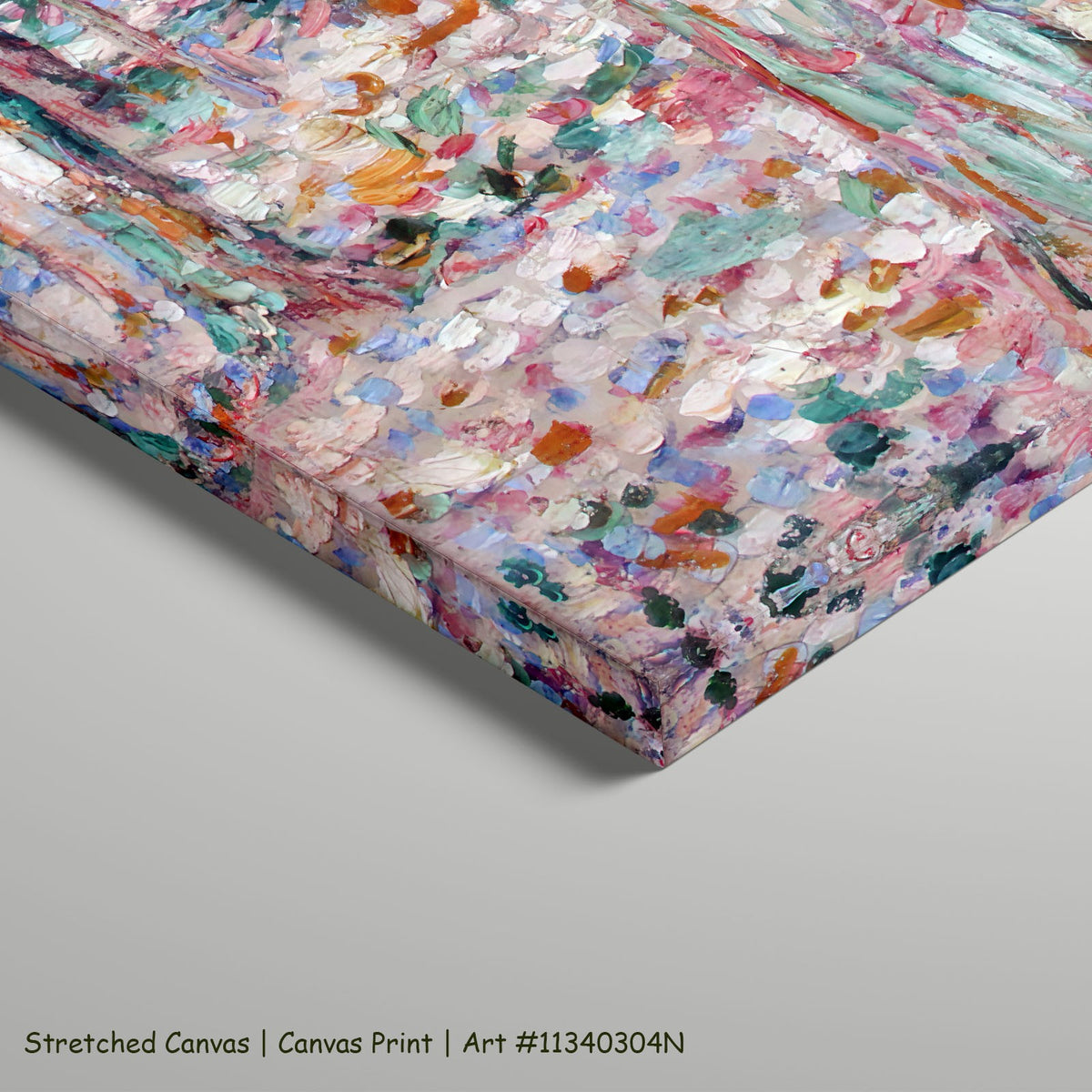 Trunks of Pines in Sunlight by Christian Rohlfs as a large stretched pink and light blue Pointillist canvas print