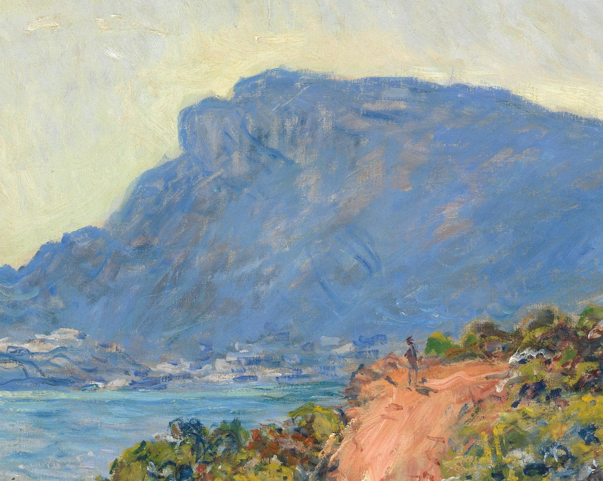 Claude Monet — La Corniche near Monaco canvas — close-up detail of the framed canvas print