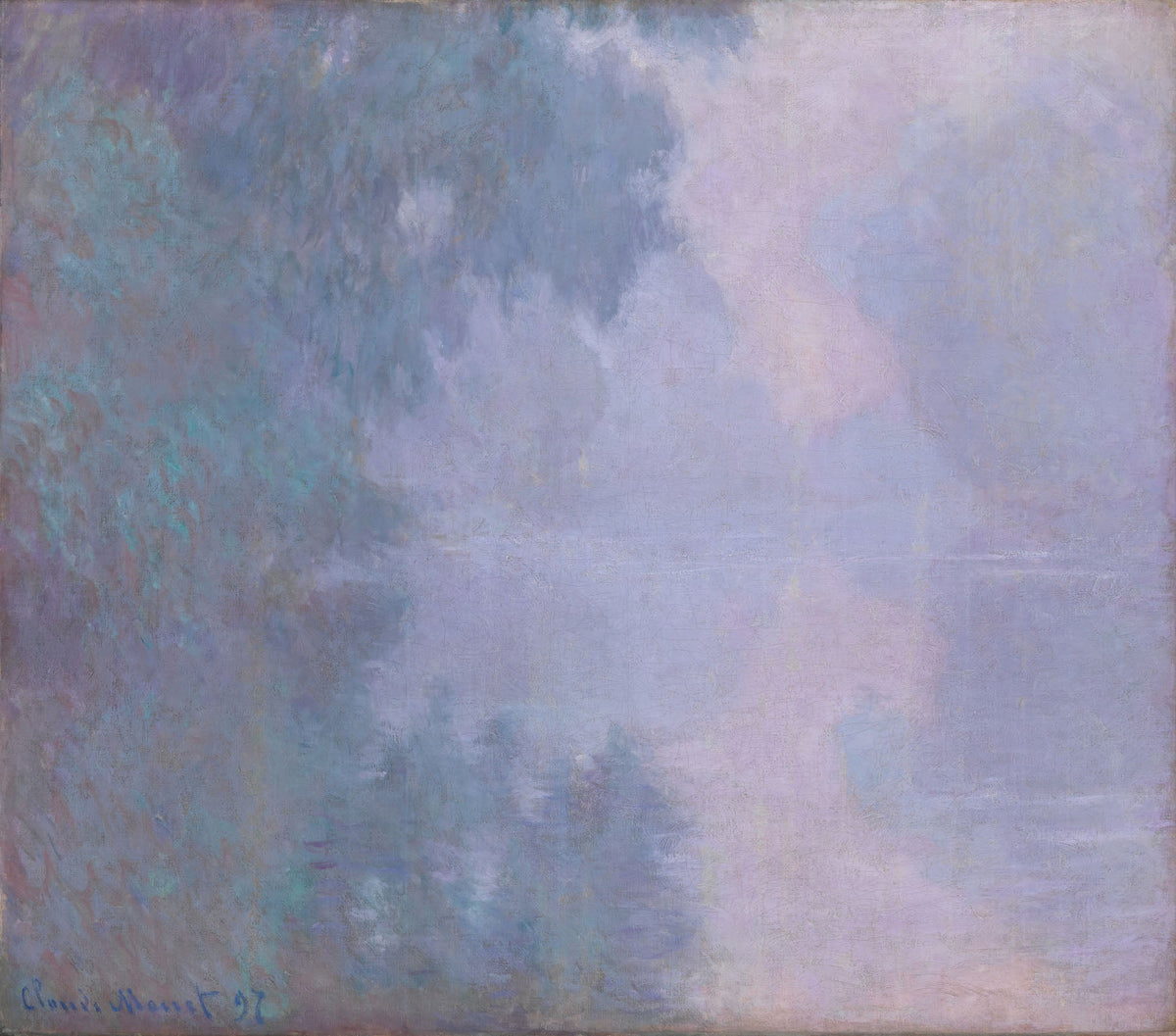 Morning on the Seine — Large Landscape canvas wall art by Claude Monet