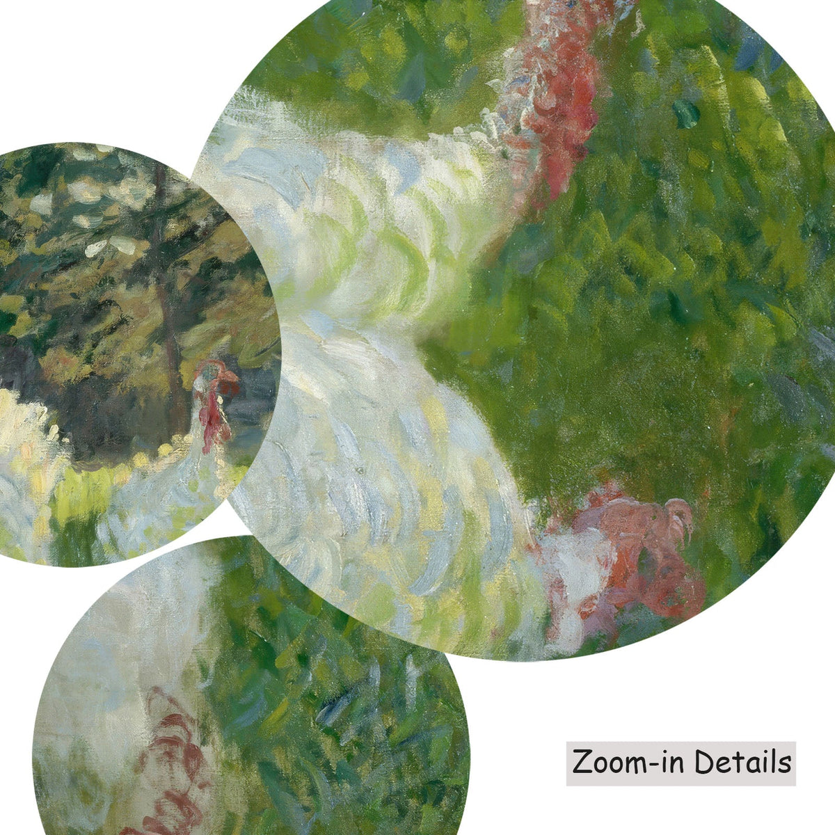 Claude Monet — The Turkeys canvas — close-up detail of the framed canvas print