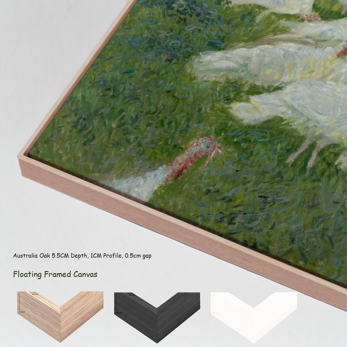 Claude Monet — The Turkeys canvas wall art with floating frame options