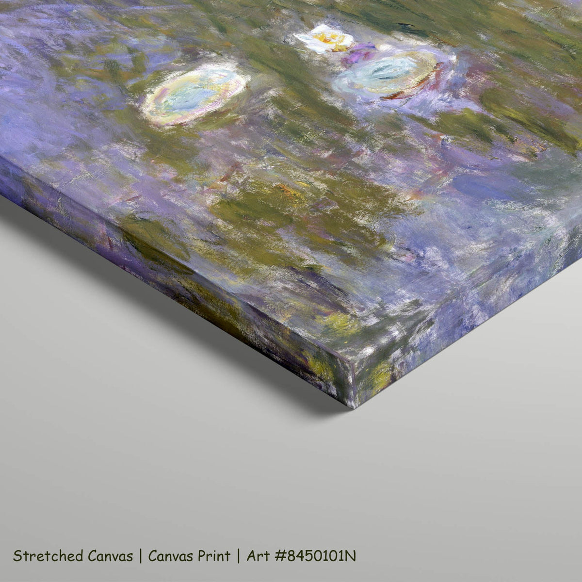 Claude Monet — Water Lilies (Square Composition) Floral art on stretched canvas
