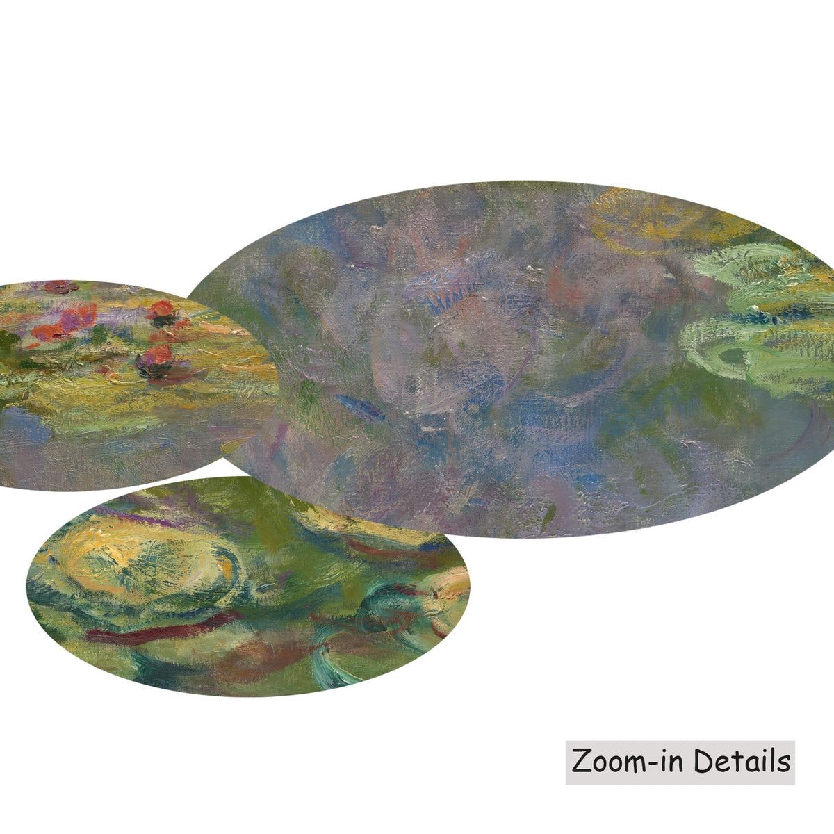 Claude Monet — Water Lilies (Wide Panorama) canvas — close-up detail of the framed canvas print
