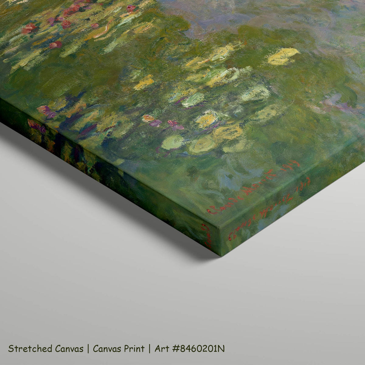 Claude Monet — Water Lilies (Wide Panorama) Floral art on stretched canvas