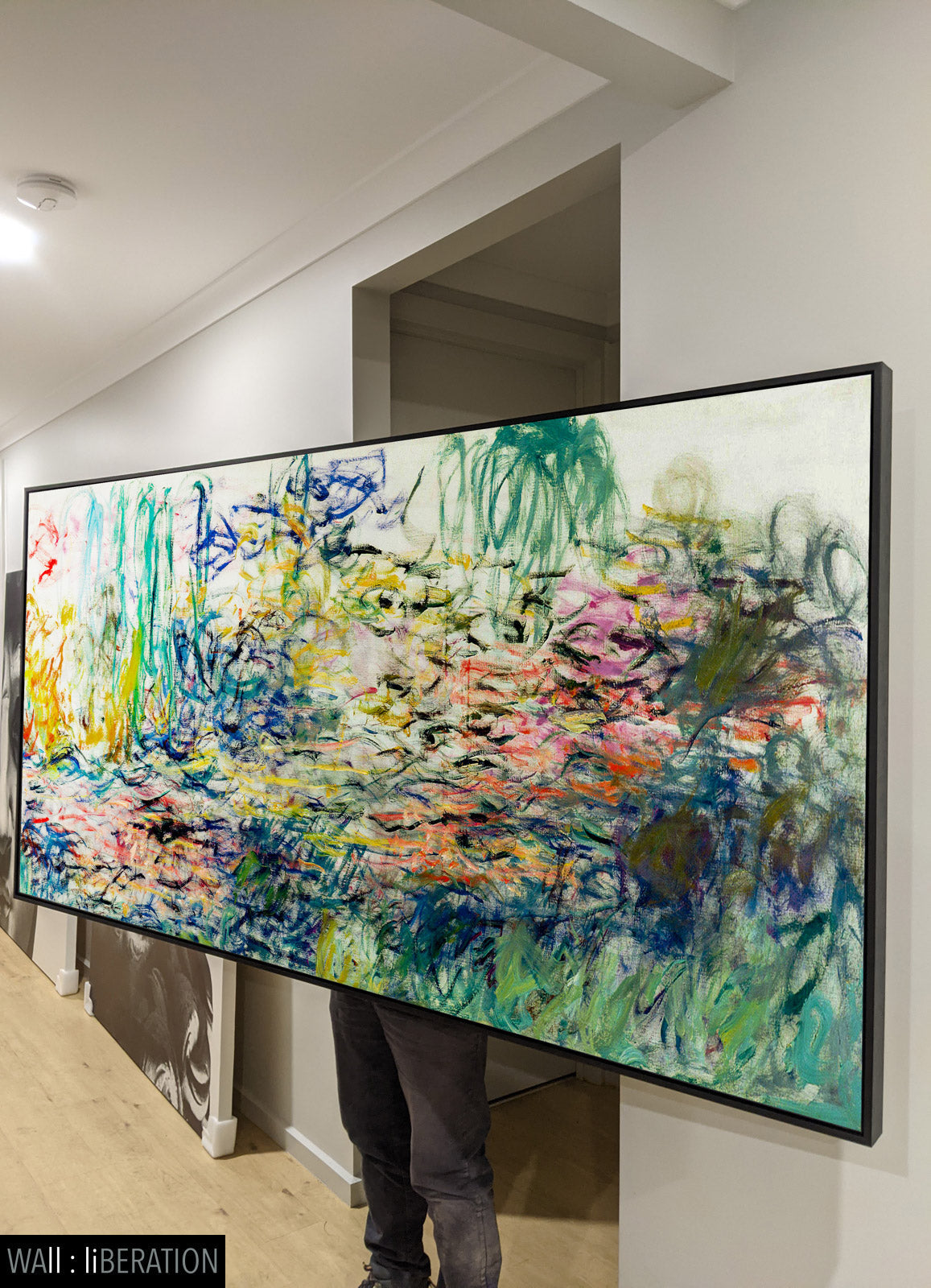 Claude Monet — Water Lilies canvas — close-up detail of the framed canvas print
