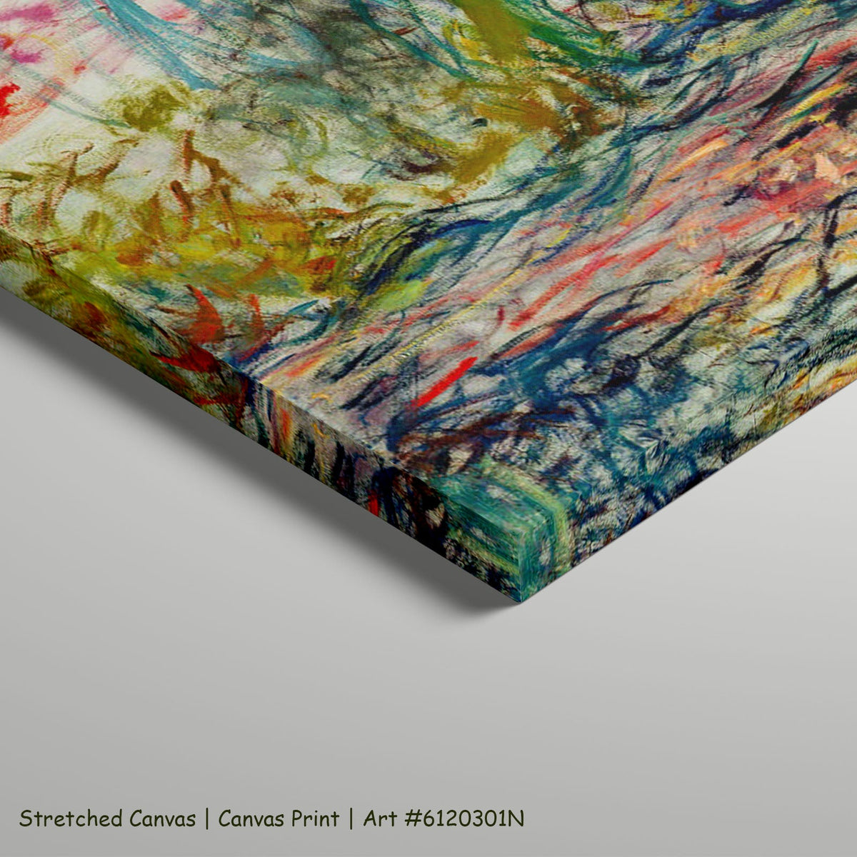 Claude Monet, Water Lilies — stretched mockup, large canvas print