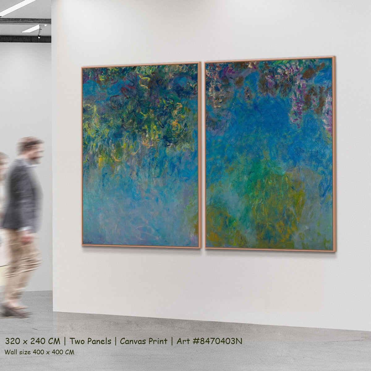Claude Monet — Wisteria Floral two-panel canvas wall art set, 320 × 240 cm