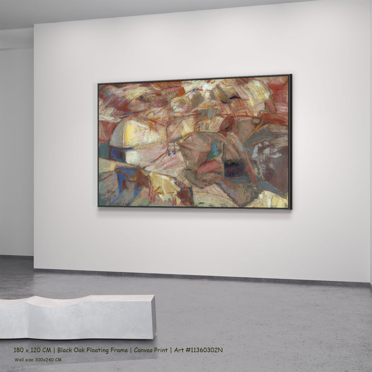 De oogst in Devonshire by Constant Permeke in a black oak floating frame, large pink and red Expressionist canvas