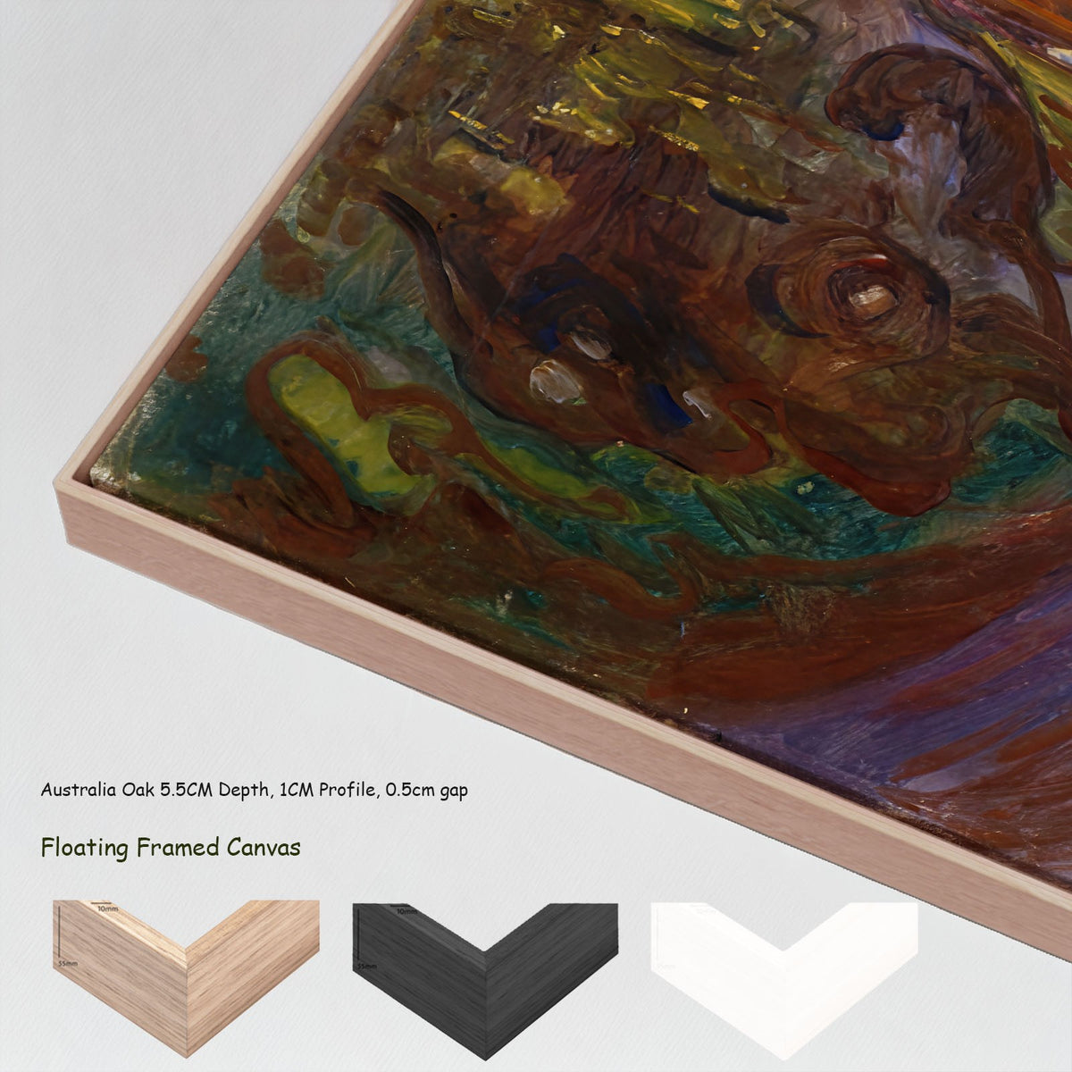 Autumn by Edvard Munch in a floating frame, large brown and orange Expressionist canvas print