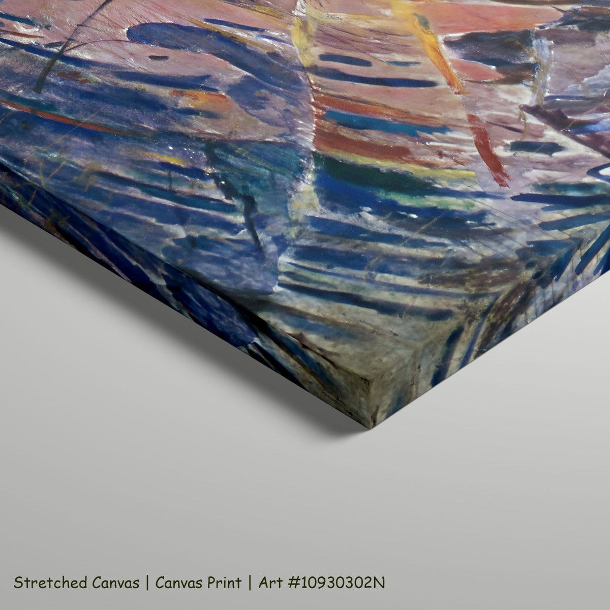 The Sun by Edvard Munch as a large stretched purple and blue Expressionist canvas print