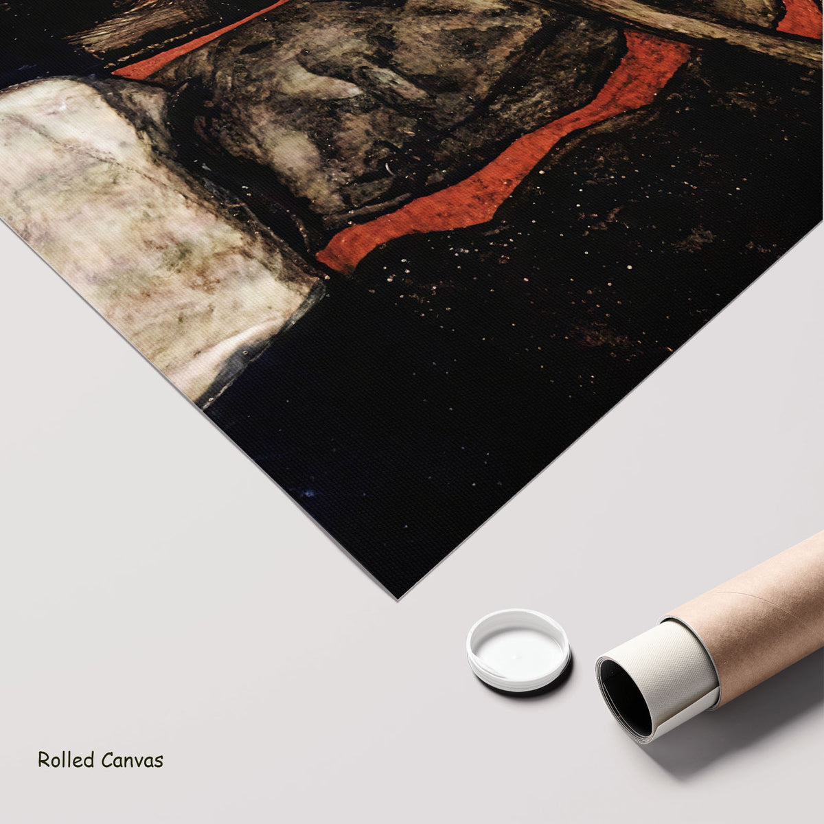 Blind Mother, or The Mother by Egon Schiele as a large rolled brown and white Expressionist canvas print