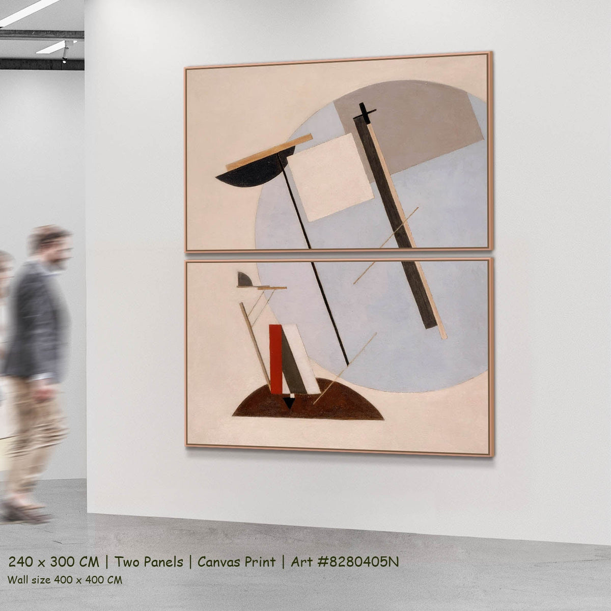 El Lissitzky — Proun 3A Abstract two-panel canvas wall art set, 240 × 300 cm