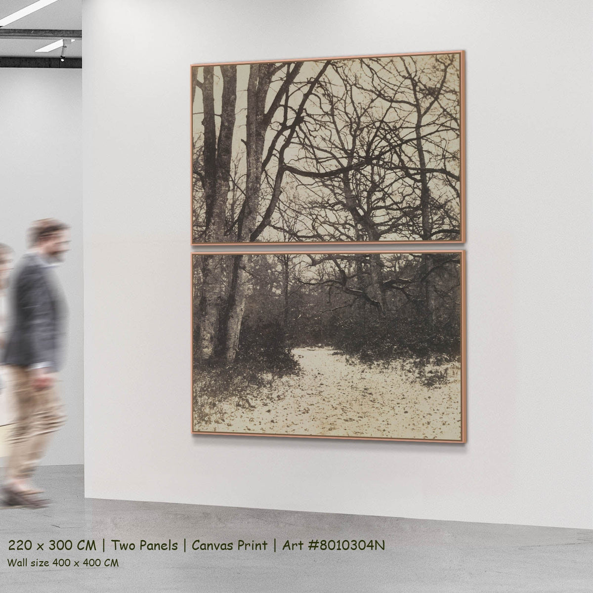 Eugène Cuvelier — Fontainebleau Forest Landscape two-panel canvas wall art set, 220 × 300 cm