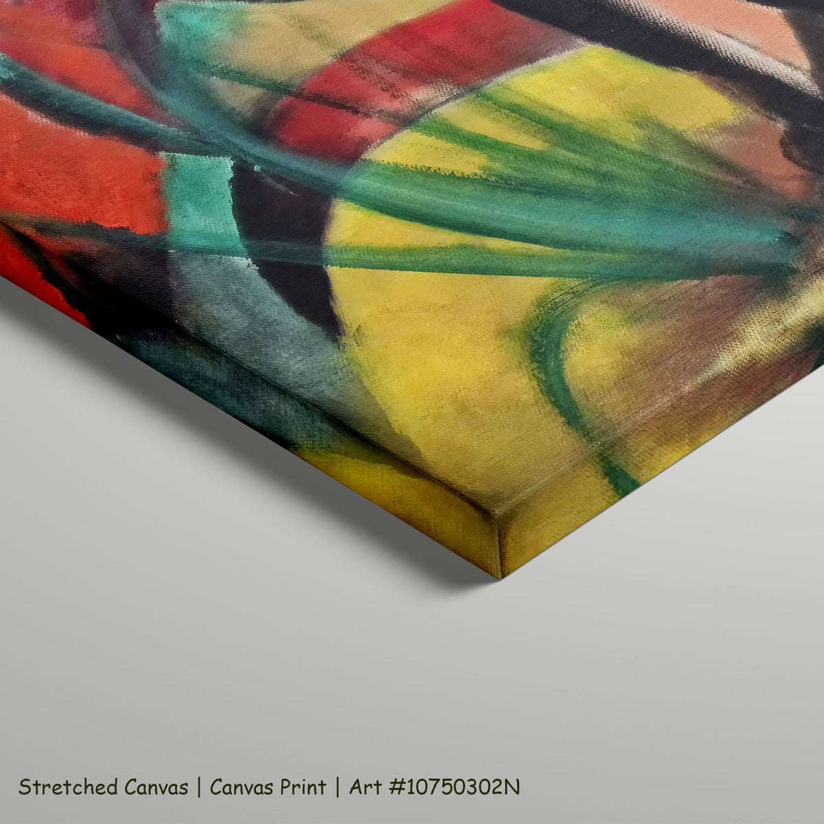 Three Cats by Franz Marc as a large stretched red and yellow Expressionist Abstract canvas print