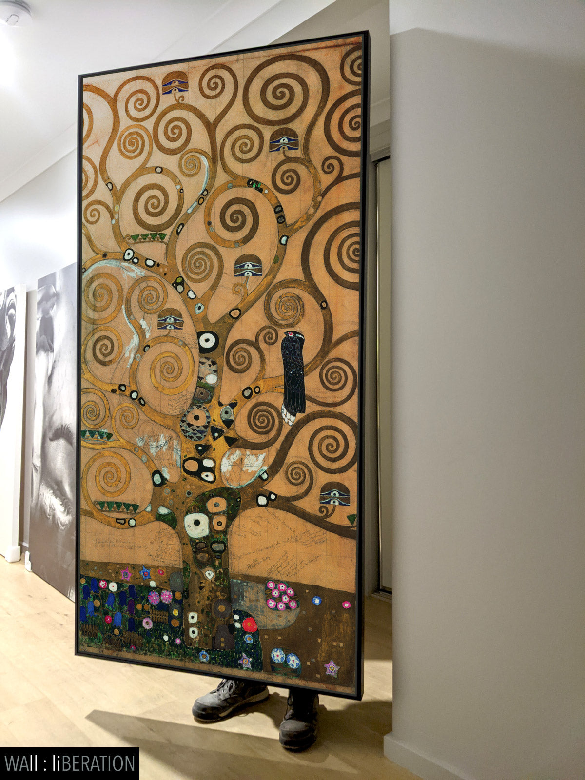 Gustav Klimt — The Tree of Life canvas — close-up detail of the framed canvas print