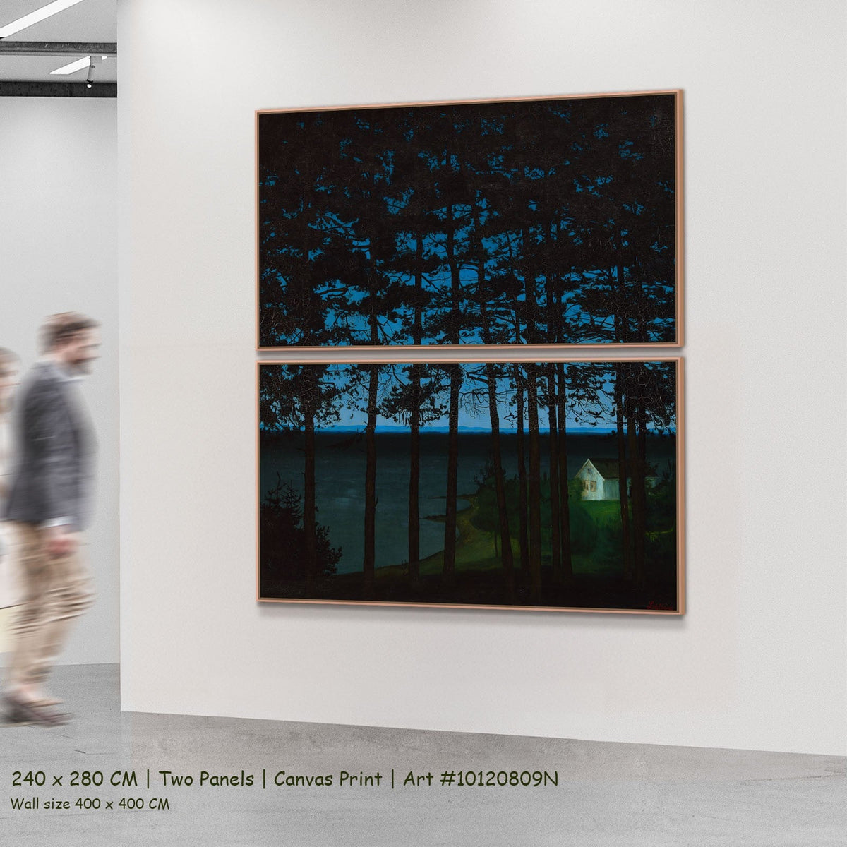 Fisherman's Cottage by Harald Oscar Sohlberg as a large two-panel blue and green Landscape canvas set