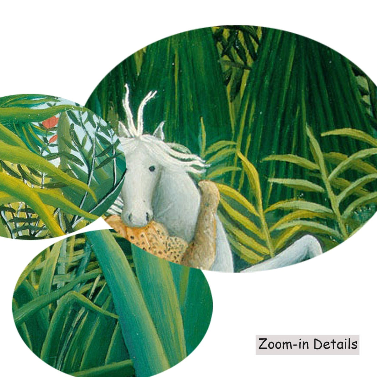 Henri Rousseau, Horse Attacked by a Jaguar — 1600x1600 detail