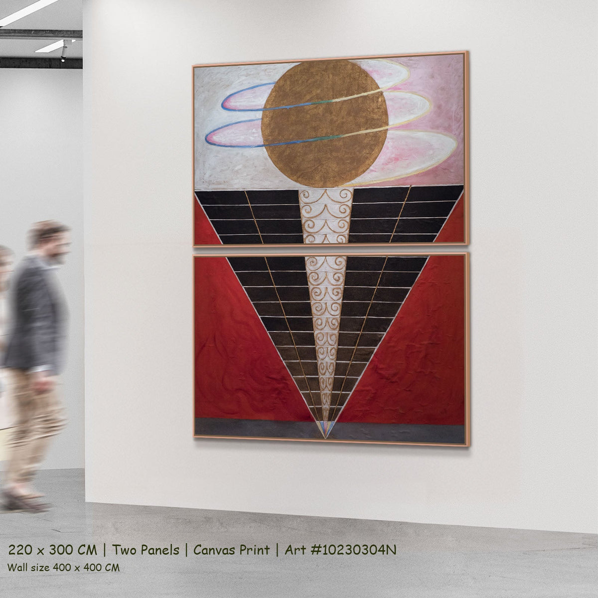 Altarpiece, No. 2, Group X by Hilma af Klint as a large two-panel red and black Modern Abstract canvas set